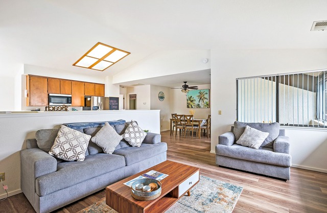 2-story centrally located home with grill, patio, fireplace, streaming, & W/D