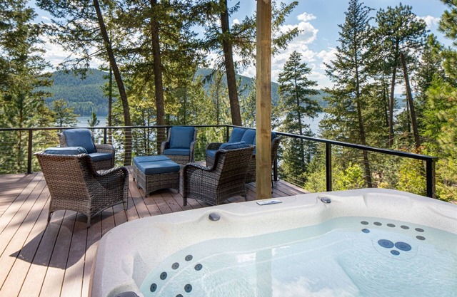 2022 Modern Whitefish Lake Home with Private Hot Tub and Stunning Lake Views!