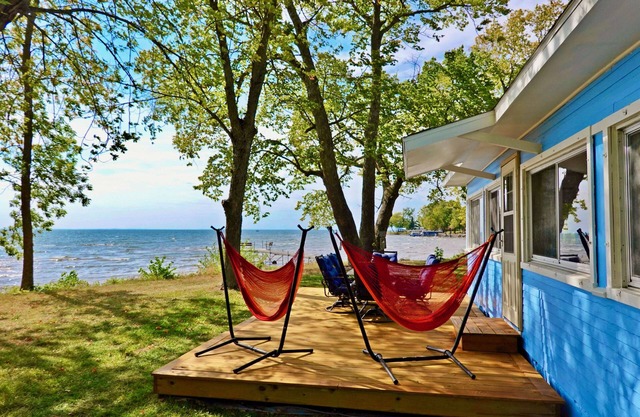 2BR Cabin on Lake w/ Beach, Boat Dock in Protected Channel, & 74ft Viewing Dock