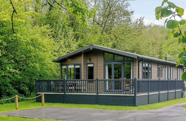 Luxurious lodge with two king-size doubles, one with en suite shower, and one twin.