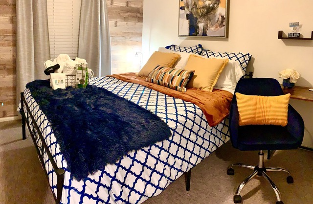 3 bedroom studio with 2 baths and kitchenette.