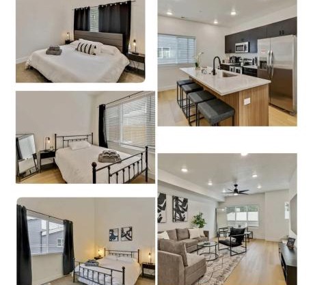 3 Min to DT 2 Car GarageLux Townhome King Bed