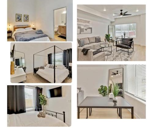 3 Mins to DT Lux Townhome 2 Car Garage King Bed
