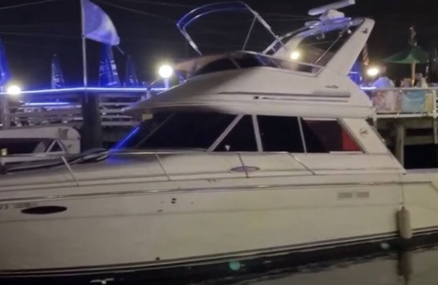 45 foot yacht with heat! 2 bedroom apartment inside with 2 TVs and full kitchen.