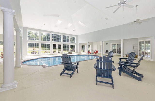 4BR, 4BA, Amazing Indoor Pool, EV charger, ~10 acres retreat, next to Park