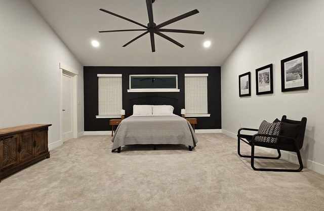 5 bed 2.5 bath w/ detached game room. Open concept, spacious for large groups.