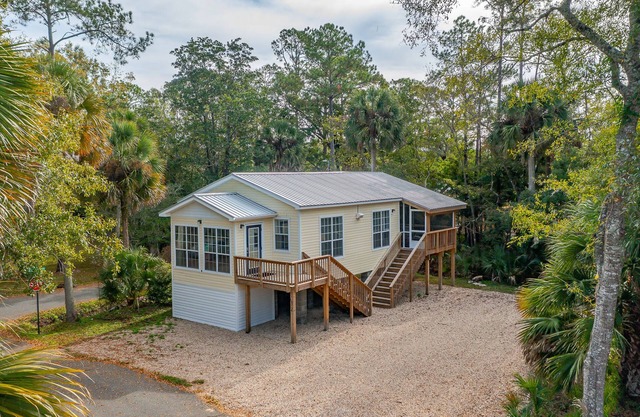 A beautiful house nestled in Saint Marks a block from the water . Quiet and cozy
