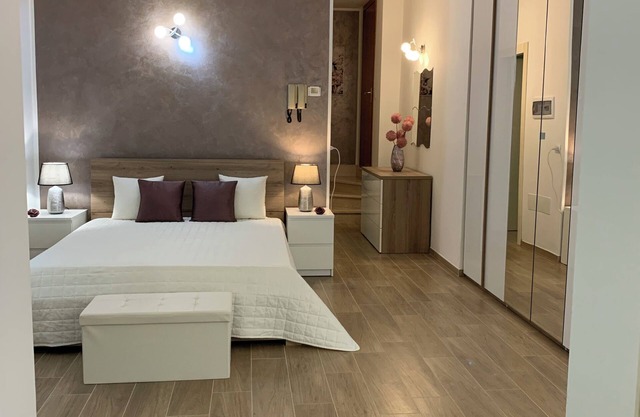 A few minutes from the airport and train station-a real convenience.