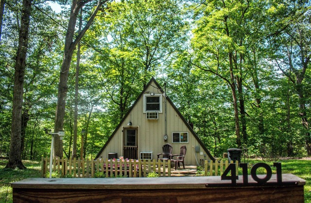 No Need to Go Far—Your Woodland A-Frame Awaits