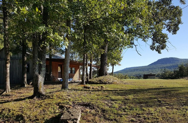 Eine abgelegene Hütte auf dem Buffalo Nation Fluss mit schöner Aussicht und Tierwelt.
