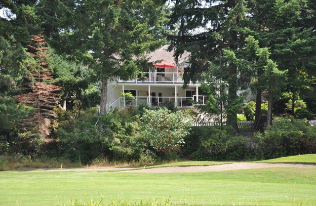 Ein Schwanenteich (auf dem Fairway Nr. 1 des Weltklasse-Fairwinds-Golfplatzes)
