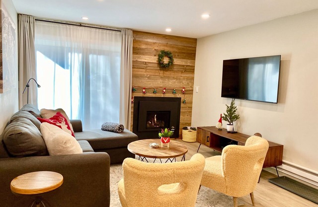 Across BC Bear lot w free ski shuttle, modern, clean 2BR/2BA, free parking,WiFi