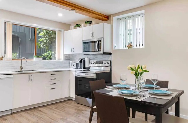 Adorable new studio with free parking, WiFi and large smart TV.