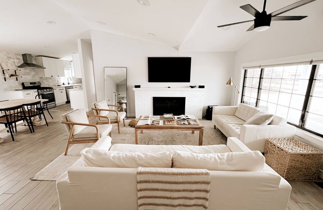 Aesthetic ranch style home with modern furnishings