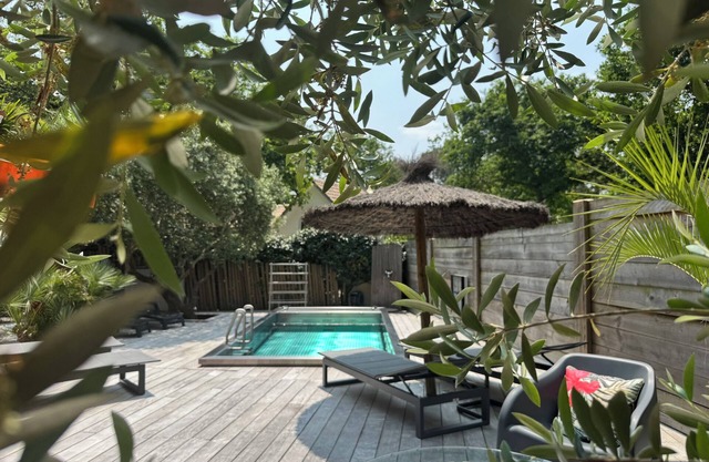 klimatisierte villa mit spa, golf biscarrosse, in der nähe von see und strand ozean
