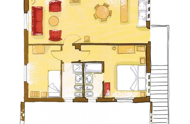 Altana-Apartment-Premier-Ensuite Dusche-Blick auf die Landschaft