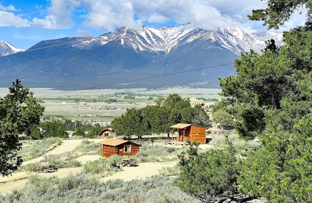 AMAZING views of the Collegiate Peaks and most secluded 1 Room Dry Camping Cabin. Sleeps up to 4.