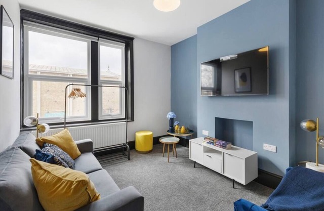 Amber and Blue: Newly Renovated Designer Flat