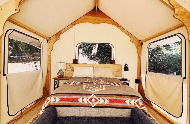 Amico Farm cozy wine country all weather Vista Tent with stunning views