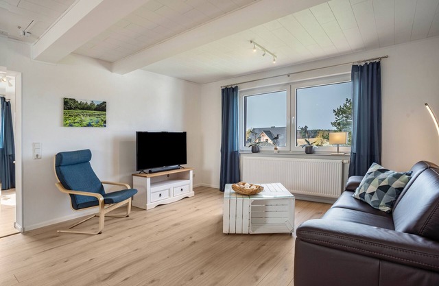 Ferienwohnung '5 Sterne Boddenblick' mit Privatterrasse, Balkon und WLAN