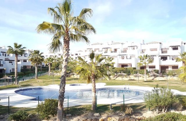 Wohnung ,Vera Playa, WIFI, Terrasse mit Blick auf den Pool, deutsche TV