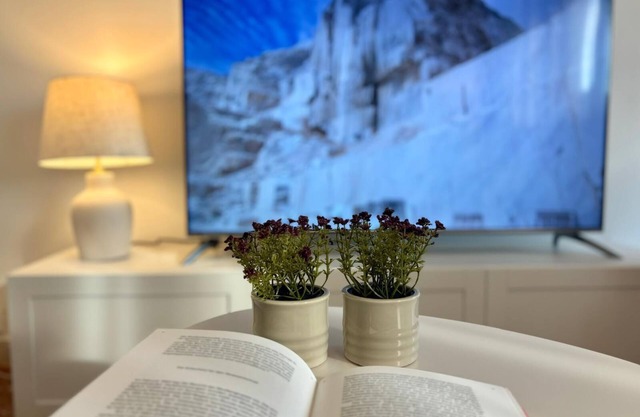 Ferienwohnung im Herzen von Carrara mit 2 Balkonen und Aussicht auf die Stadt.