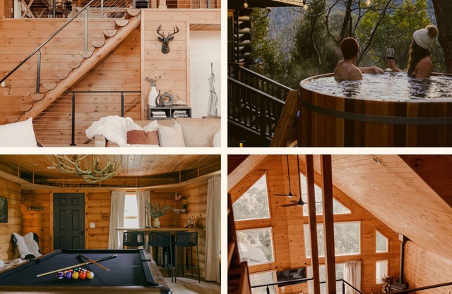 Award-winning A-frame in Julian, Luxe interiors, epic views, cedar tub and total mountain serenity.
