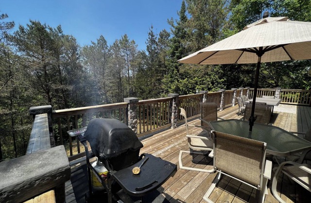 Beach house on hill in a forest