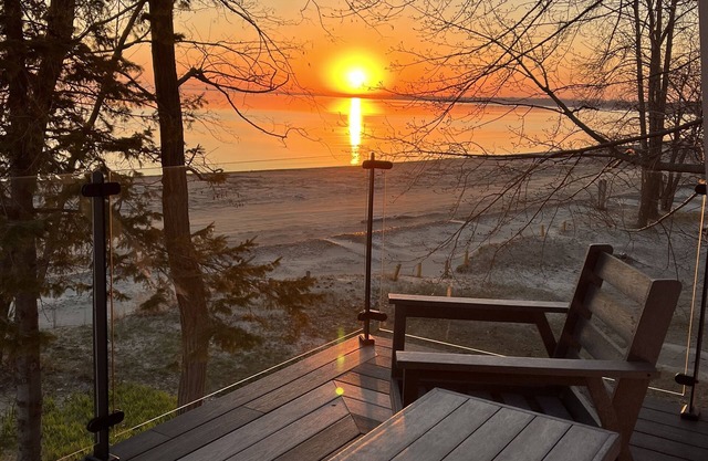 Beachfront and waterfront home for a relaxing getaway for couples or families.