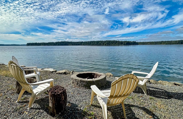 Beachfront Home with Hot Tub, Private Beach & Gear, Kayak, Fireplace & Fire Pit