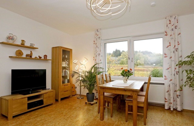 Schöne Wohnung mit W-LAN, TV, Terrasse, Haustiere erlaubt, Panoramablick und Parkplatz