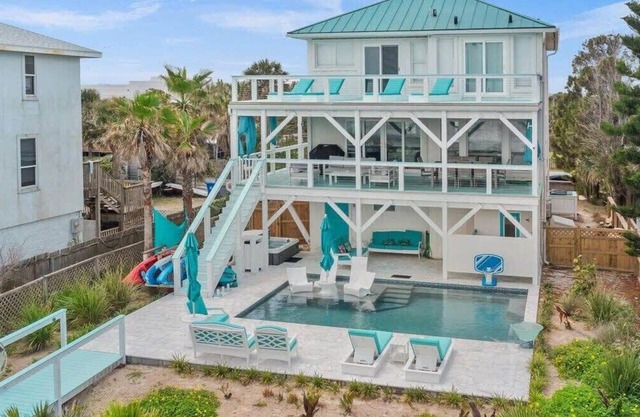 Beautiful Luxury BEACHFRONT home on Vilano Beach with pool and hot tub!