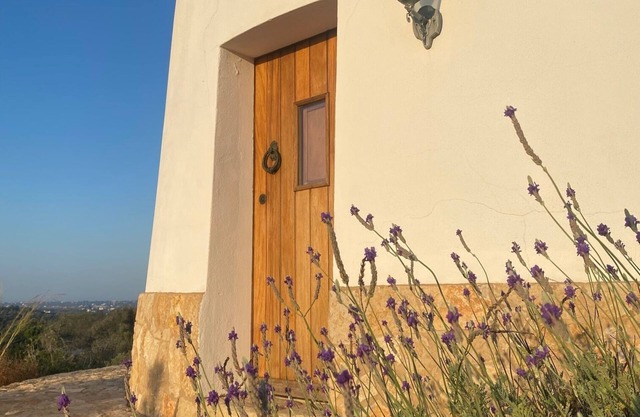 Wunderschöne Mühle und Ausblick , im Hinterland der Algarve Küste Linie.