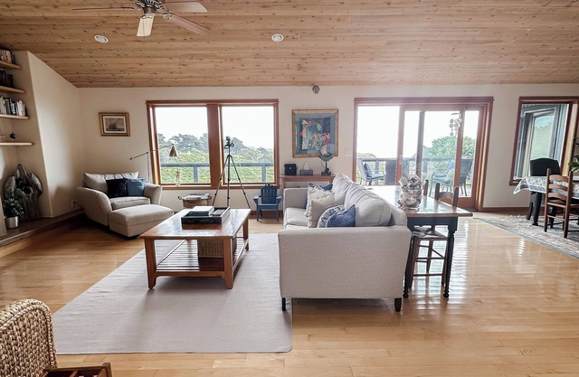 Beautiful single story home with lighthouse and panoramic ocean views.
