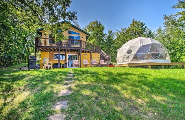 Big Lake Getaway w/ Private Beach + Fire Pit!