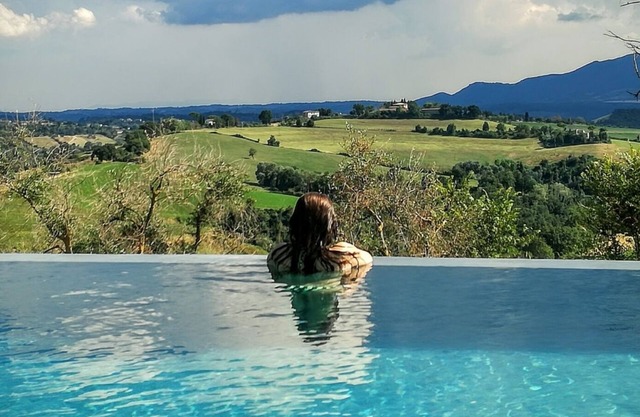 Blaue Wohnung in Villa zwischen Magliano Sabina Rom, den Thermen der Päpste und Umbrien