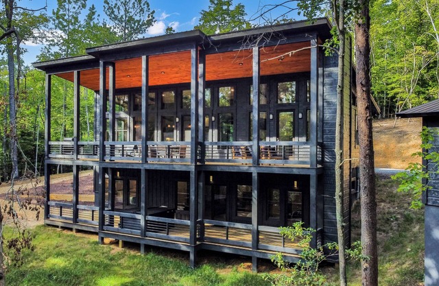 Brand New Rustic-Modern Retreat! Hot Tub, Fireplaces & Expansive Deck, Game Room