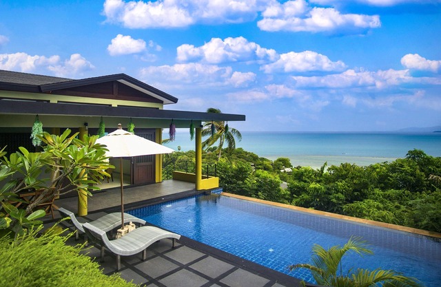 Villa Crystal, Panoramablick auf das Meer, 1-Bett-Villa mit großem Salzwasserpool