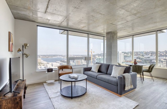Bright South Lake Union 2BR w/ W/D & Roof, nr Lake Union, by Blueground