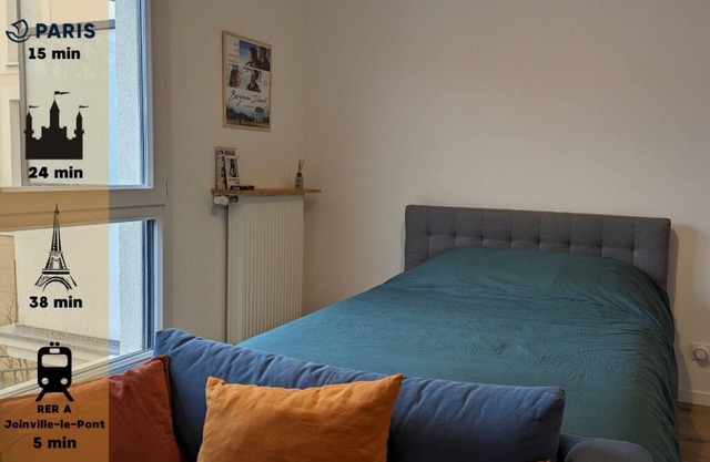 Bright studio near Paris with easy access to Disneyland via the RER A line
