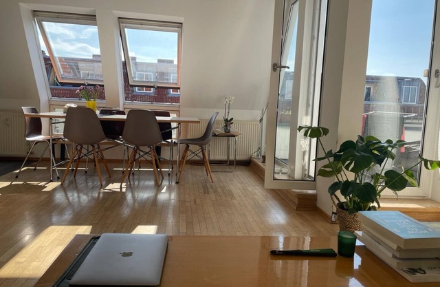 Bright top floor apartment in Kreuzberg with a view of the Spree, incl. air conditioning