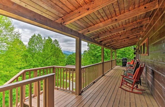 Bryson City Cabin with Hot Tub, Views and Pool Table!