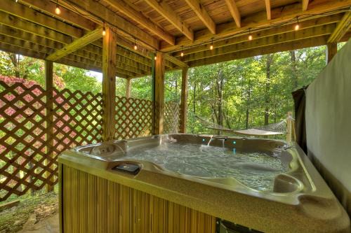 Buffalo Ridge Fish in the pond soak in the hot tub