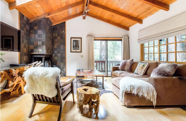 Cabin Nestled in Forested Canyon
