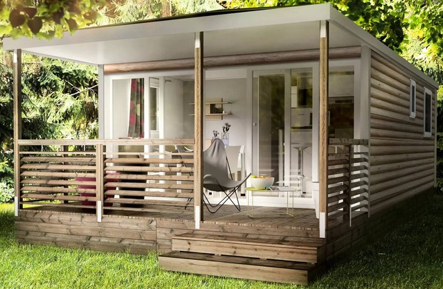 Camping ecovillage SOLEIL DU PIBESTE **** - Mobile home Tourmalet 2 bedrooms = bed linens + towels + household 4 people