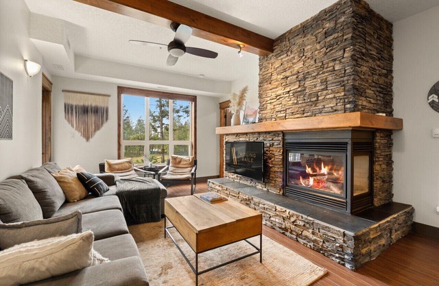 Caribou Pines | Outdoor Pool & Hot Tub | Fireplace