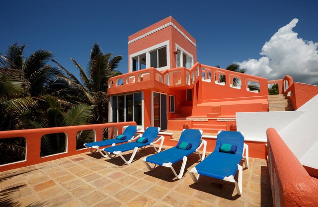 Schöne Ocean Front Haus in Akumal mexikanischen Karibik