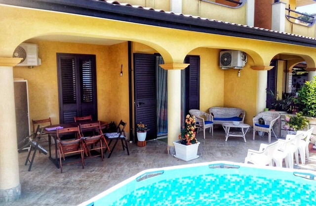 Haus mit Blick auf das Meer und den Privatstrand