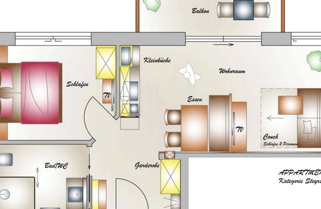 Kategorie Appartement Steyersberg 45 m² - Appartementhaus Madlen