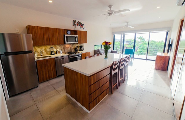 Centrally located with private rooftop terrace with views, BBQ and shared pool.